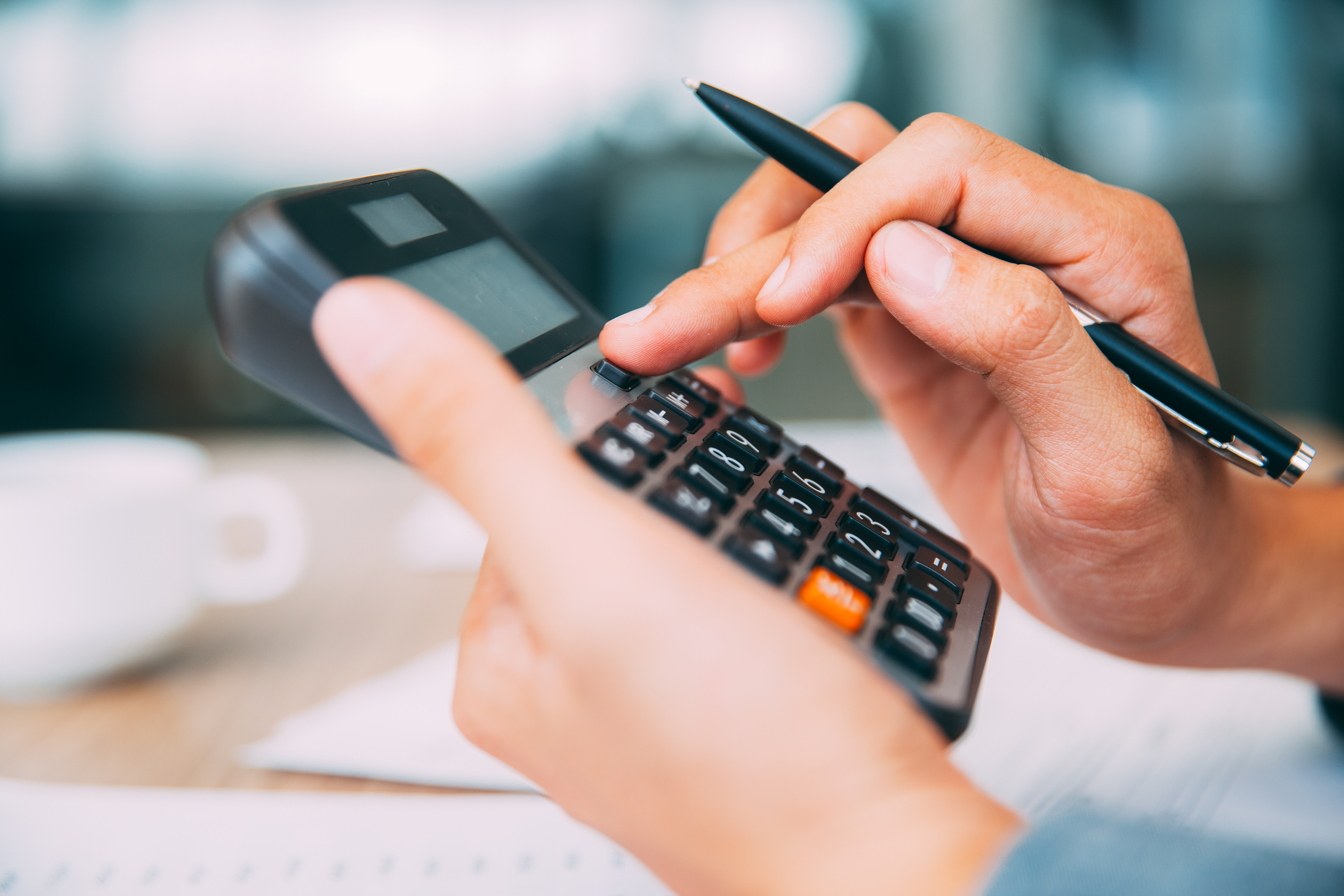 Man with calculator